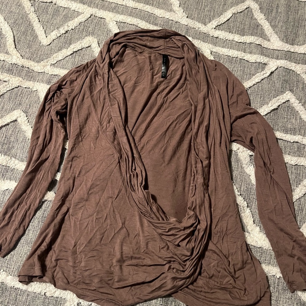 Rags and Couture Chocolate Long Sleeve Top